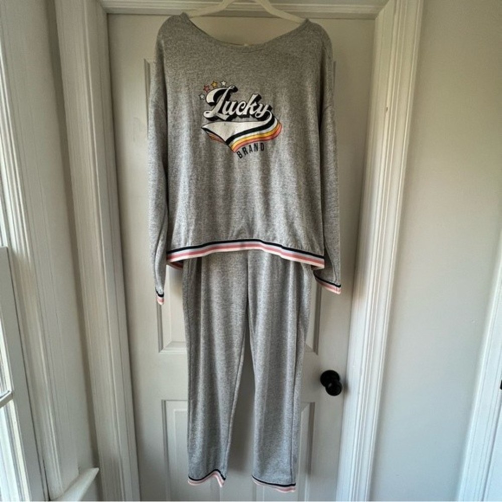 NWT Lucky Brand PJ Set Heathered Grey Size XL